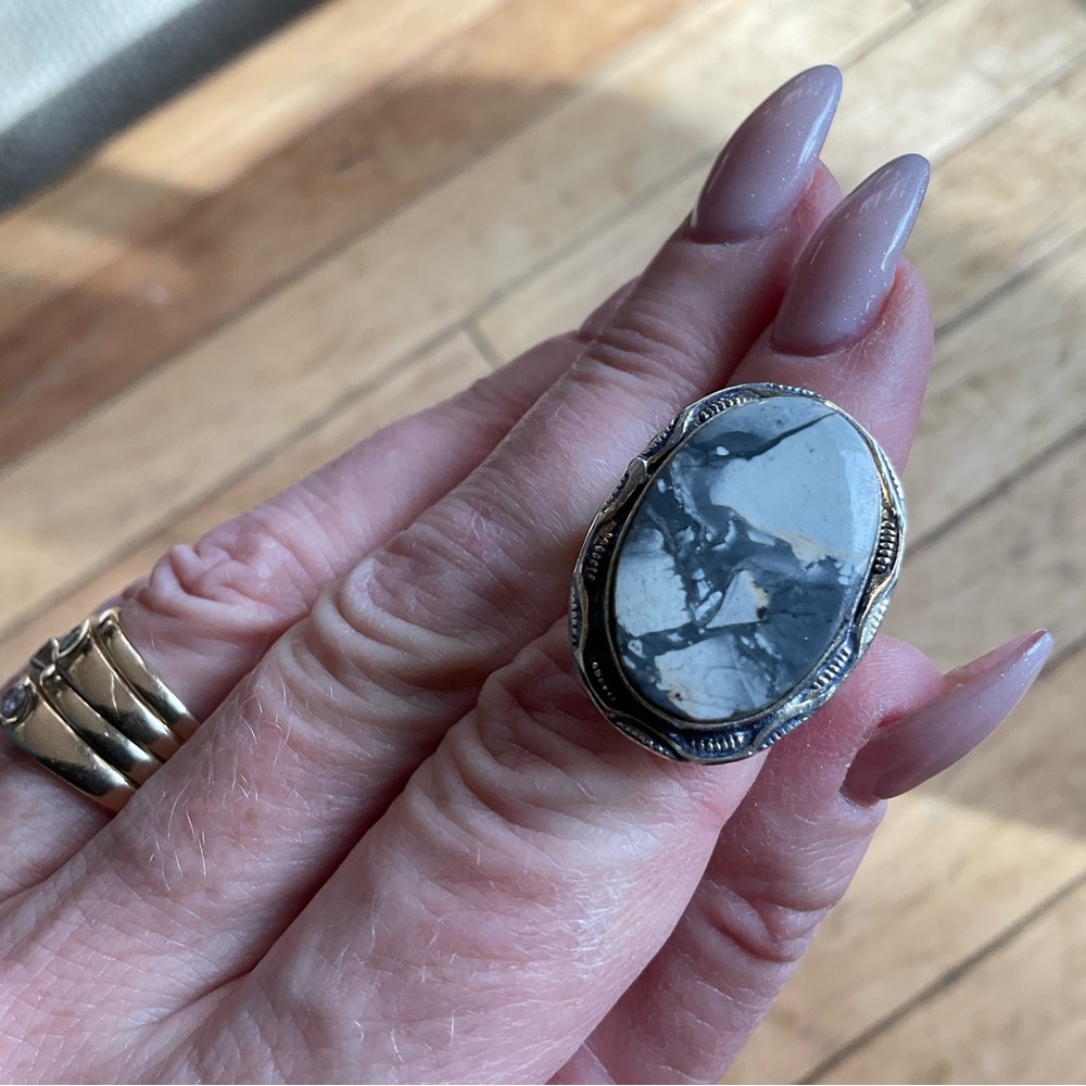 Large oval jasper ring